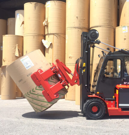Tilting and Rotating Paper Roll Clamps