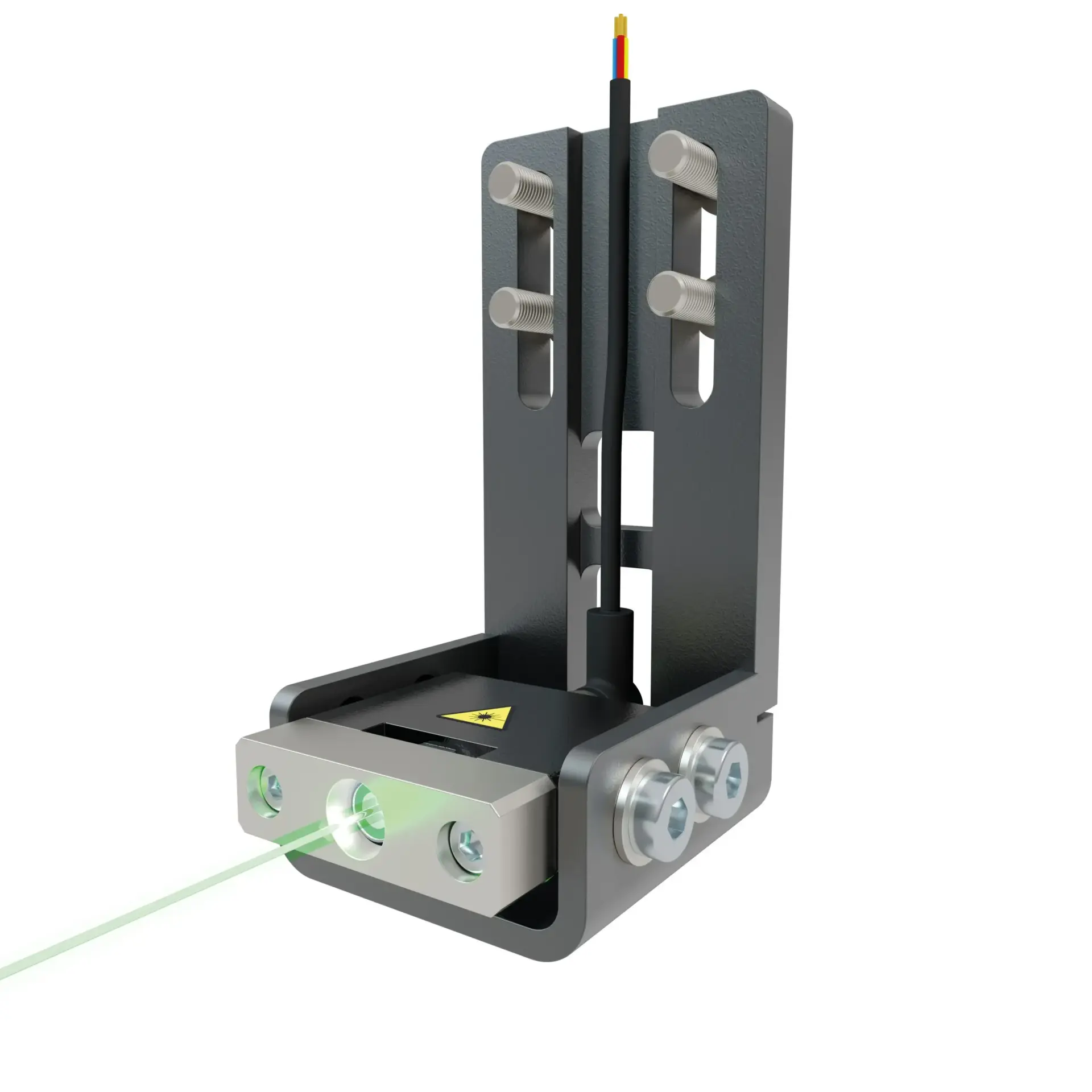 ELM e-laser liner asennettuna asetinlaitteen runkoon suojakotelossa
